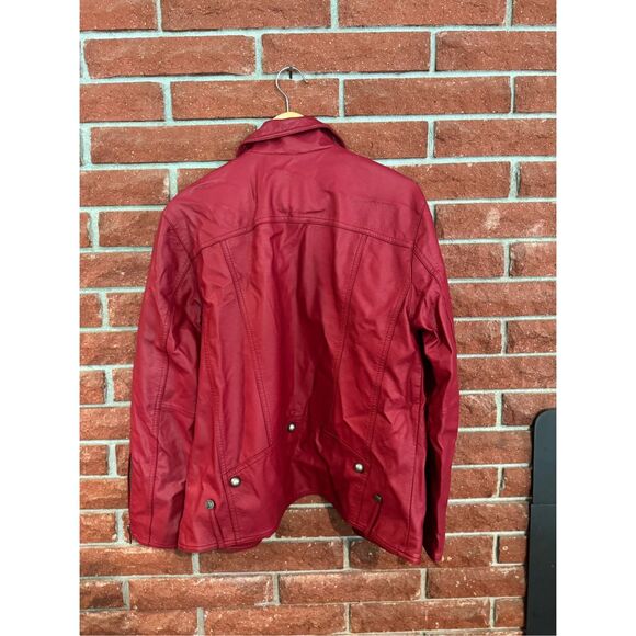 Free People Vegan Red Leather Jacket - Picture 11 of 12